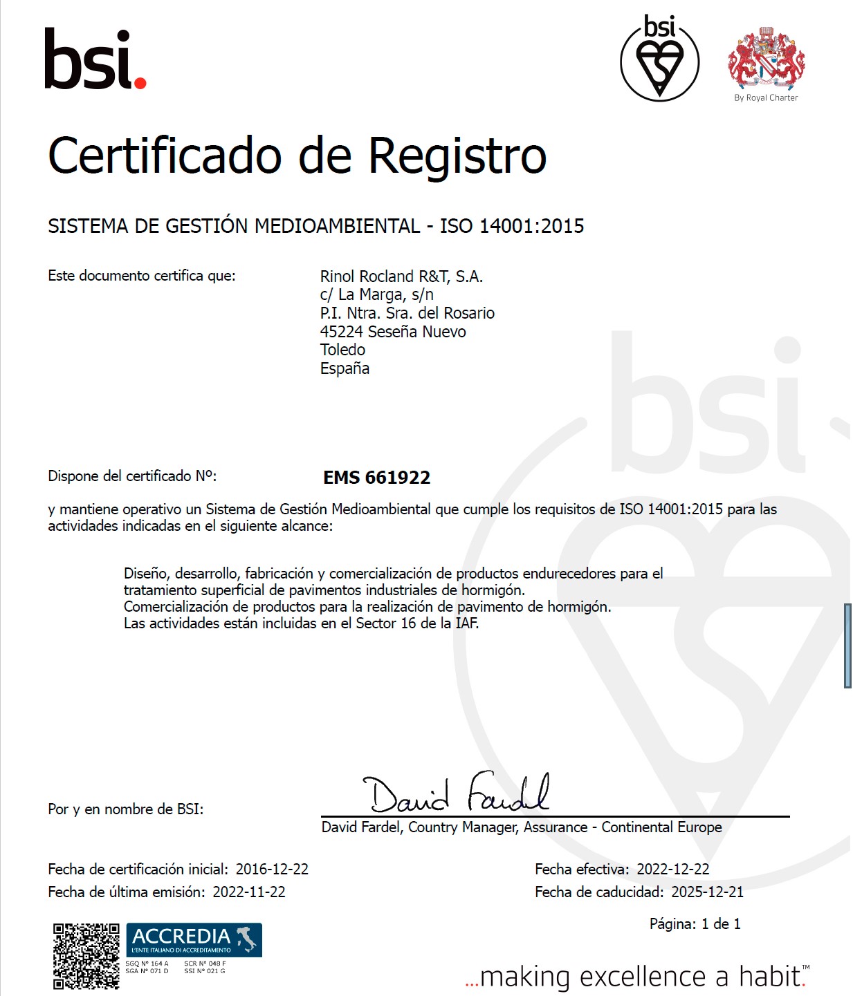 Rinol Rocland RyT en - ISO 14001:2015